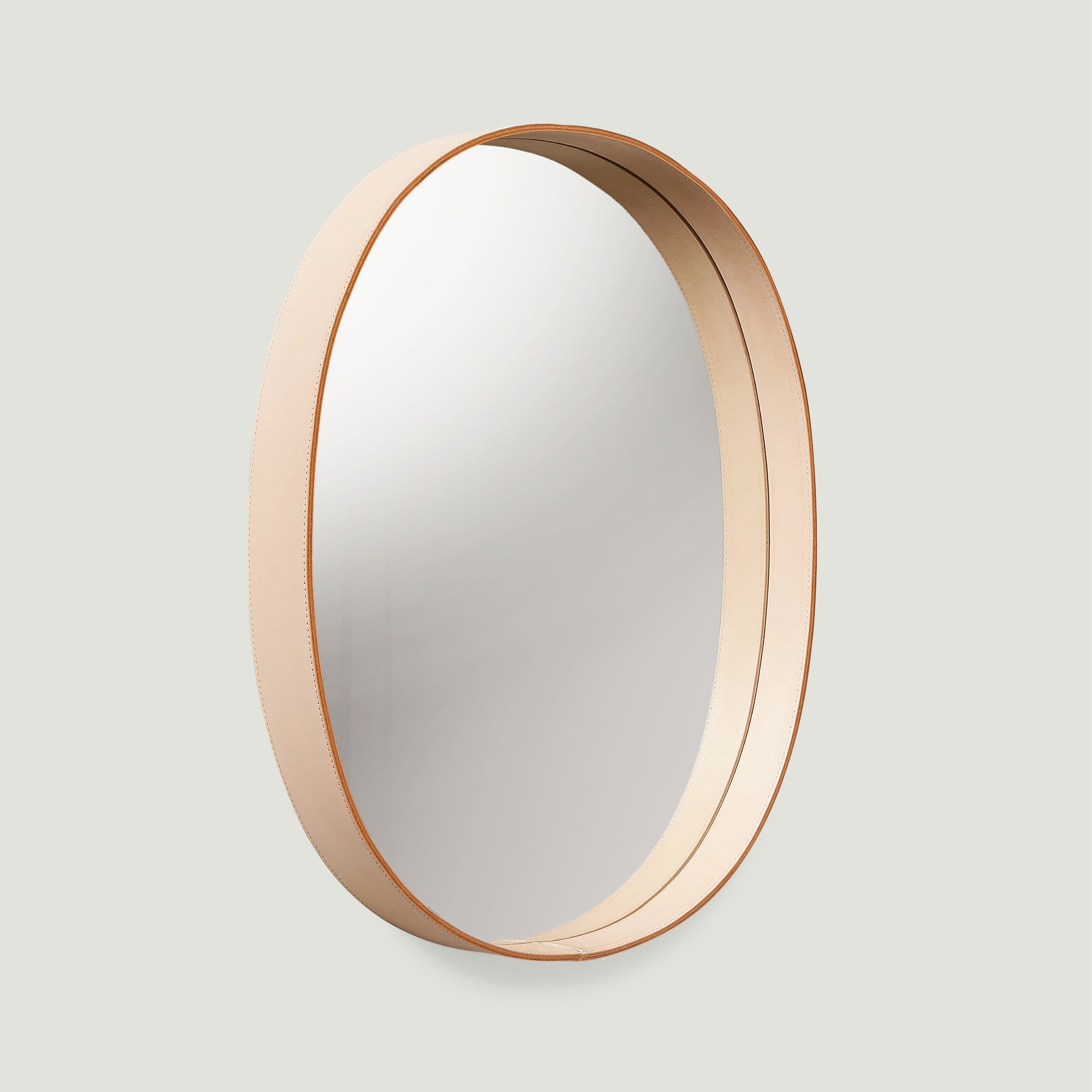 鏡 MOHEIM OVAL MIRROR OVAL MIRROR | 本革フレームのオーバルミラー モダンな壁掛け鏡