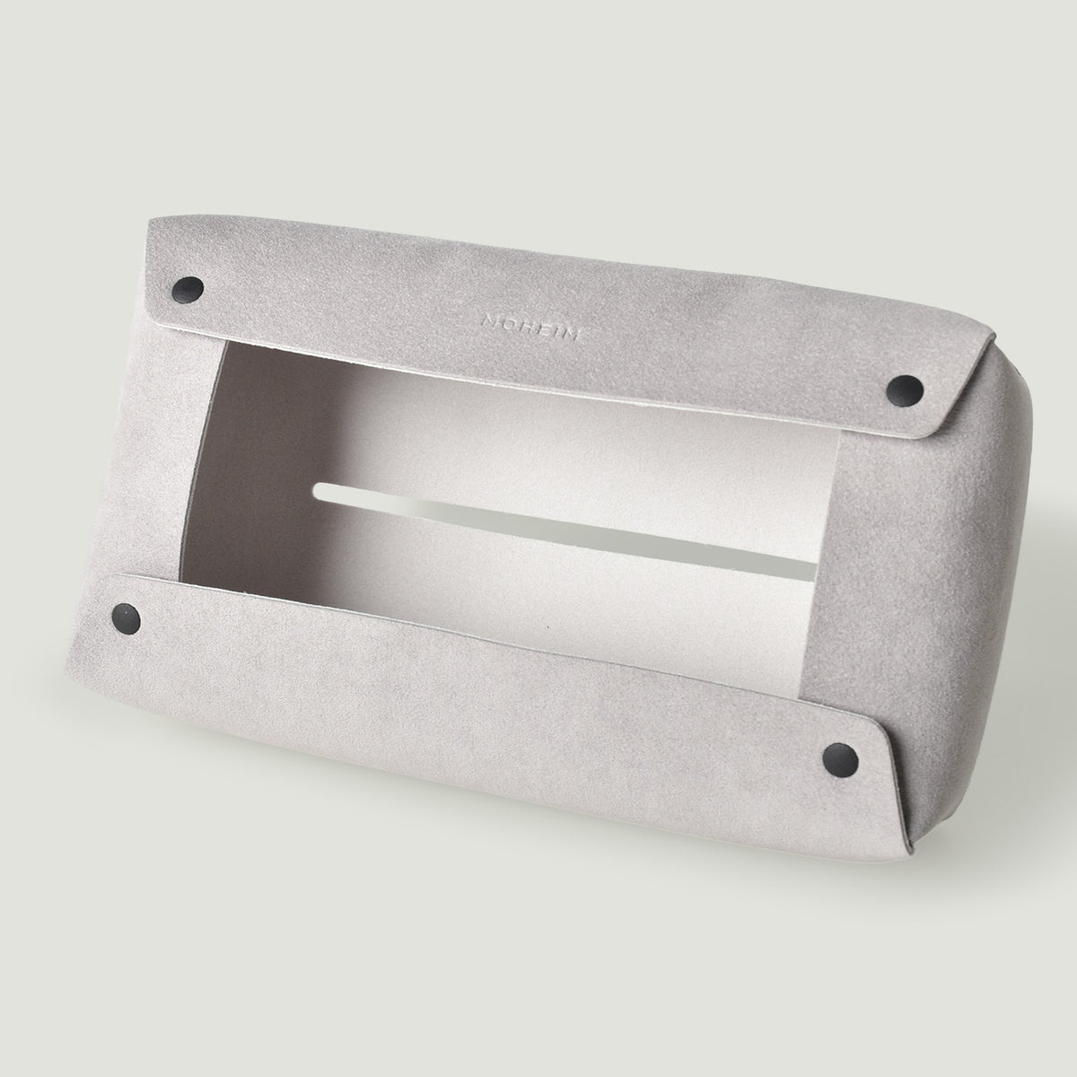 MOHEIM TISSUE COVER fog stylish, minimal, suede-like fabric tissue box cover, gray