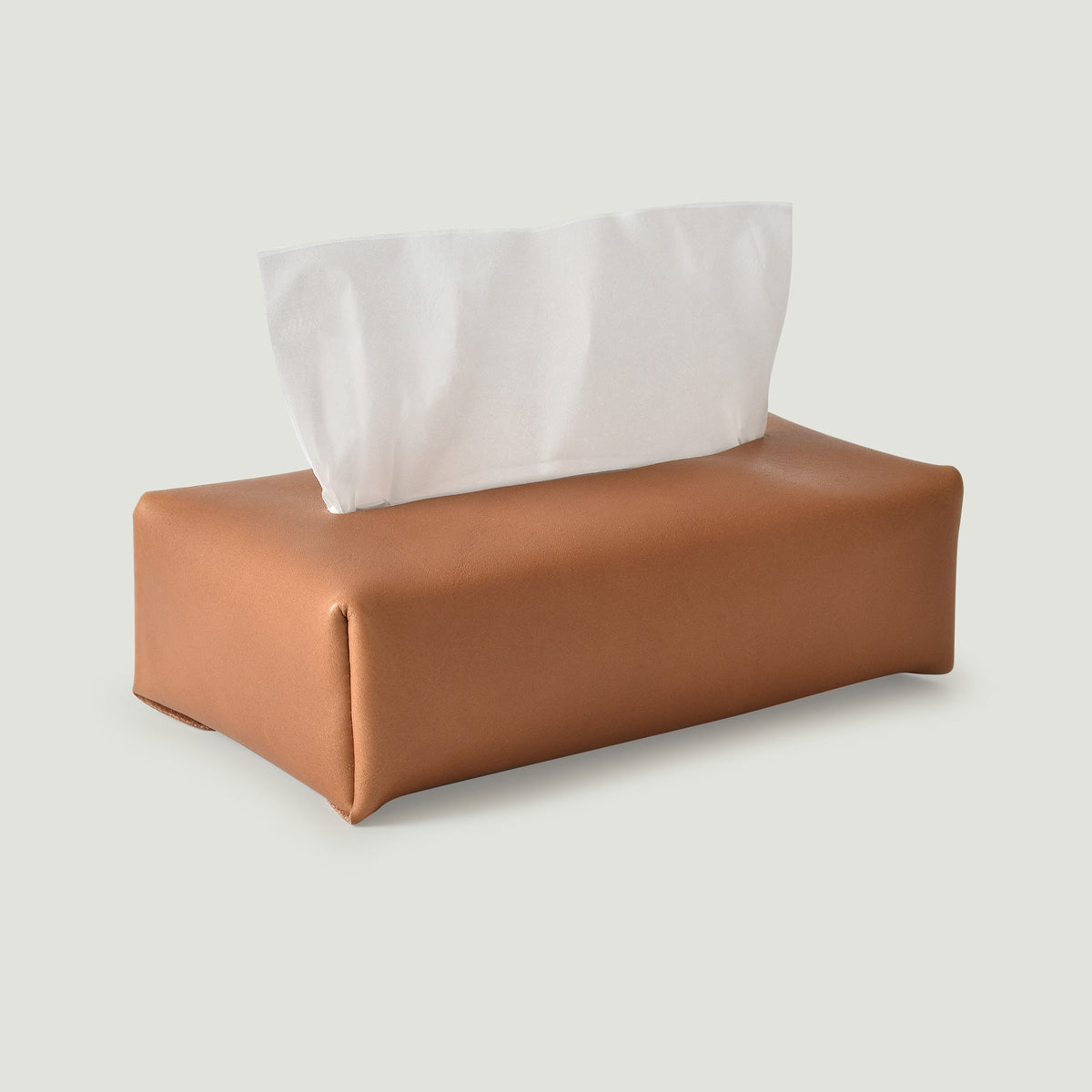 TISSUE COVER レザー ブラウン シンプルなティッシュカバー