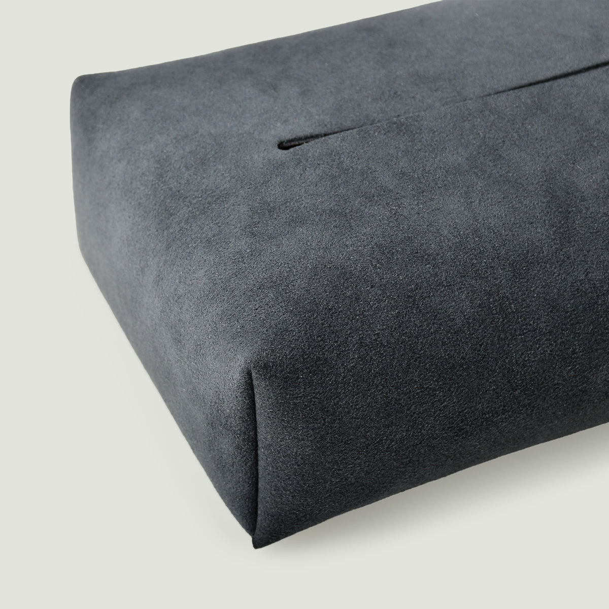 MOHEIM TISSUE COVER fog stylish, minimal, suede-like fabric tissue box cover, charcoal