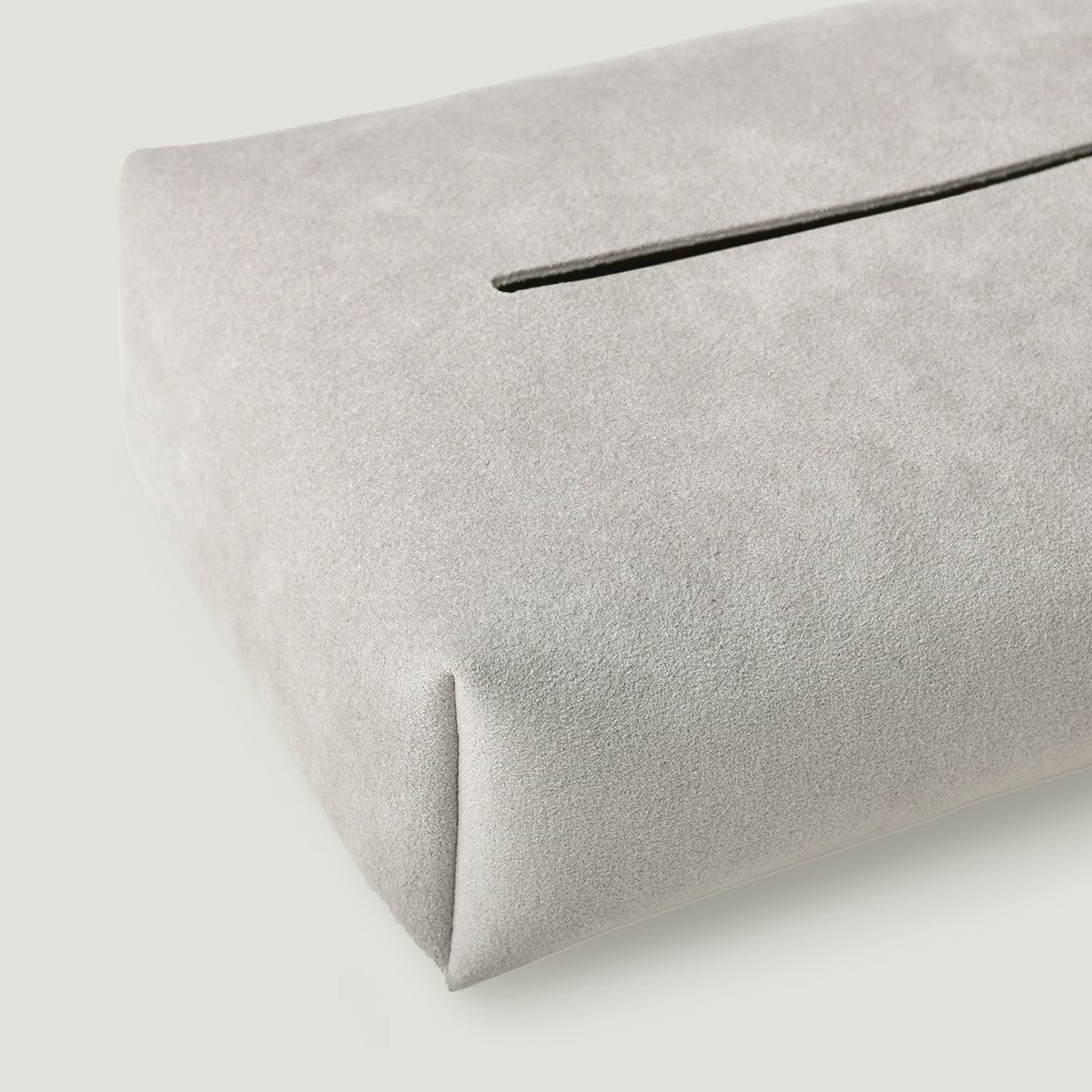 MOHEIM TISSUE COVER fog stylish, minimal, suede-like fabric tissue box cover, gray