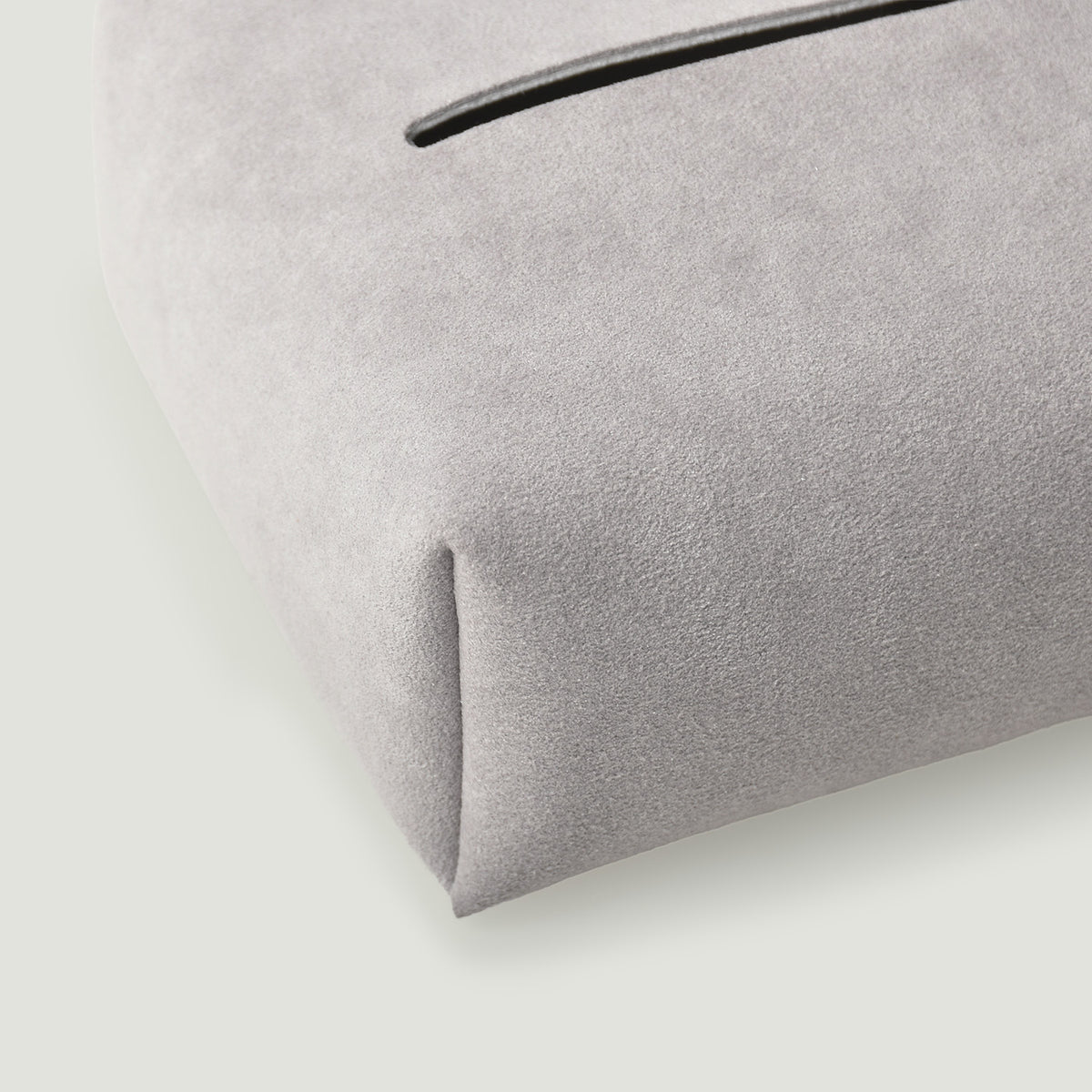 MOHEIM TISSUE COVER fog stylish, minimal, suede-like fabric tissue box cover, half size, gray